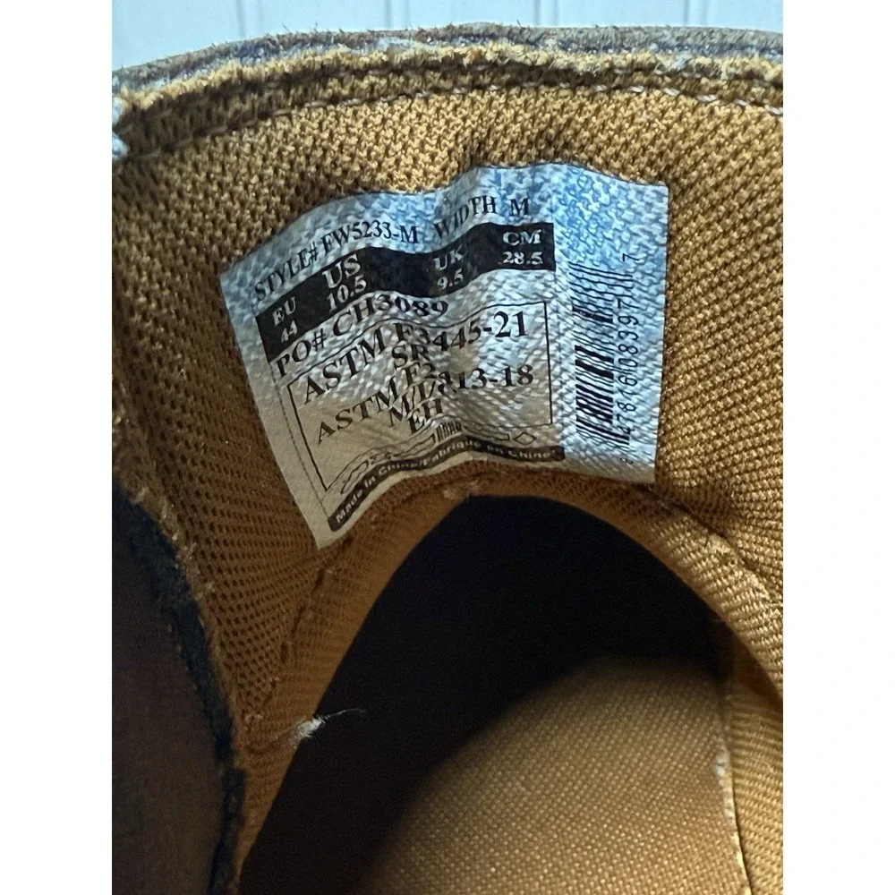 Carhartt Boots Mens 10.5 Brown Wedge Chelsea Steel Toe Workwear